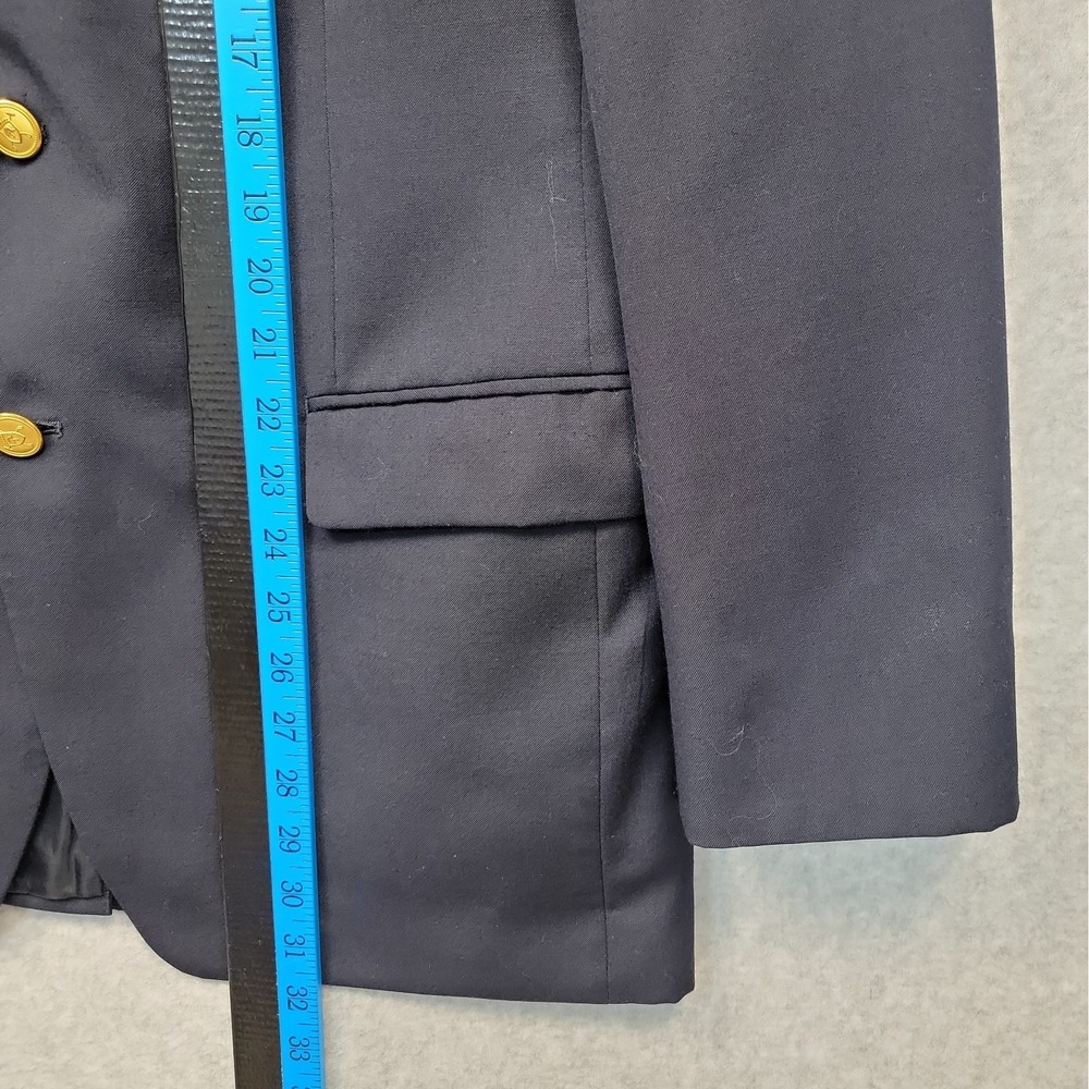 Lauren Ralph Lauren Men 42R Wool Blazer Sport Coat Jacket Navy Blue Gold Button - Picture 13 of 15